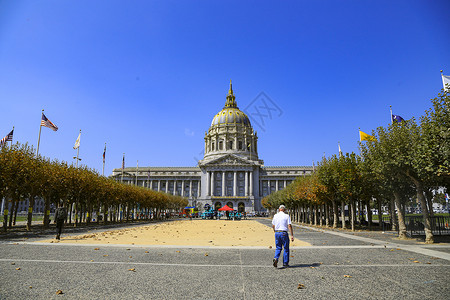 旧金山大楼美国旧金山市政厅大楼背景