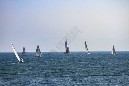 拉西尼亚塔美国圣塔芭芭拉海上帆船背景