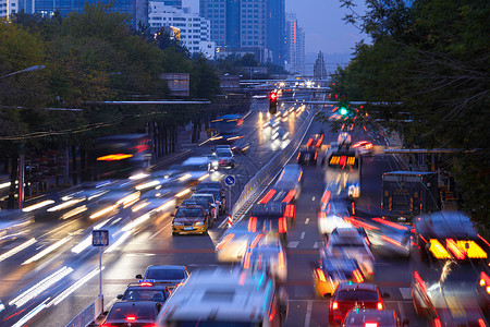 车拥挤北京市朝阳区俯视图背景
