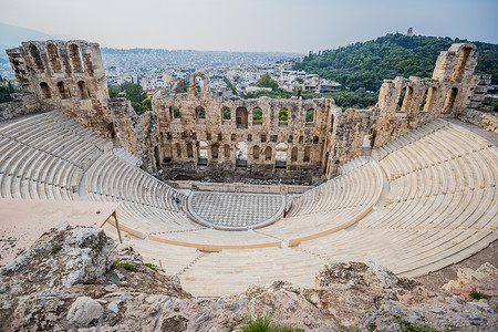 库斯特劳斯希腊雅典卫城希罗德·阿提库斯剧场背景