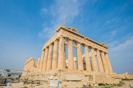希腊雅典卫城帕特农神庙高清图片
