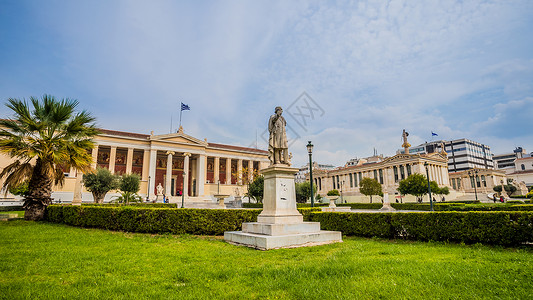 希腊雅典特色建筑国立图书馆背景