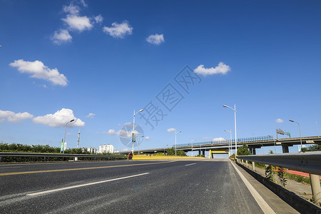 12空桥上海浦东新区空旷的城市郊区道路背景