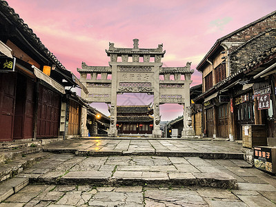 贵州贵阳青岩古镇牌坊背景图片