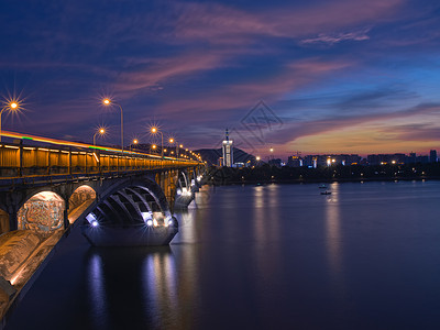 渌江书院桥长沙橘子洲大桥夜景背景
