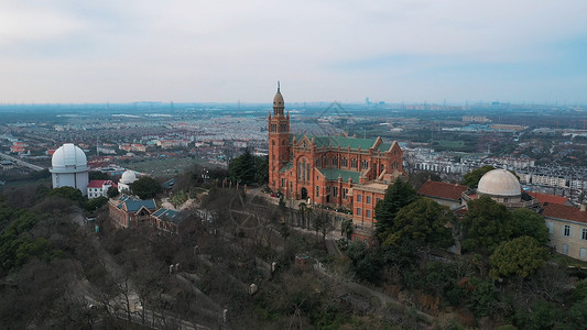 上海佘山天主教堂背景图片