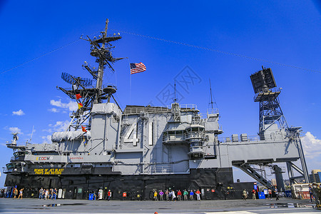 航母战斗群美国中途岛号航母博物馆背景