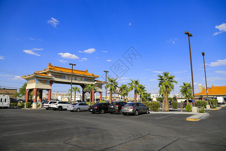 美国拉斯维加斯中国城背景图片
