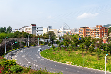 厦门仙岳路与海沧大桥交汇处高清图片