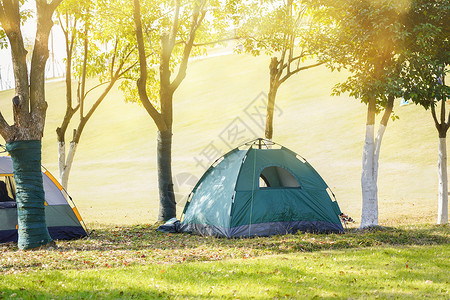 郊外公园野外帐篷露营背景