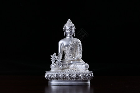 阿弥陀佛佛像尼泊尔藏传佛教纯银佛像背景