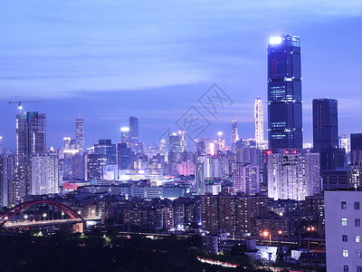 深圳大都市深圳罗湖建筑夜景背景