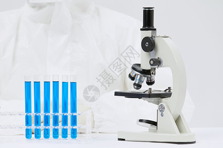 穿防护服研究疫苗的科研人员背景图片