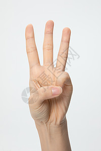 数字3特写手势手语背景图片