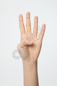 数字4特写手势手语背景图片