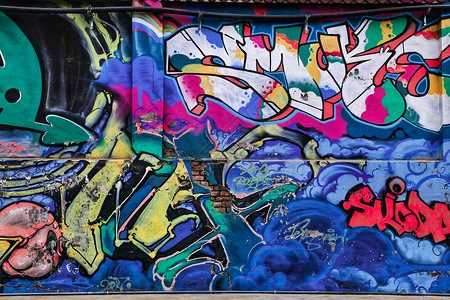 色彩街头西安街头艺术涂鸦背景
