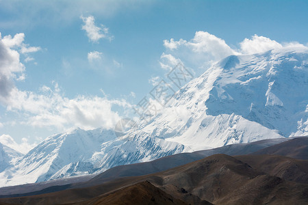 昆仑山脉新疆慕士塔格峰雪山风光背景