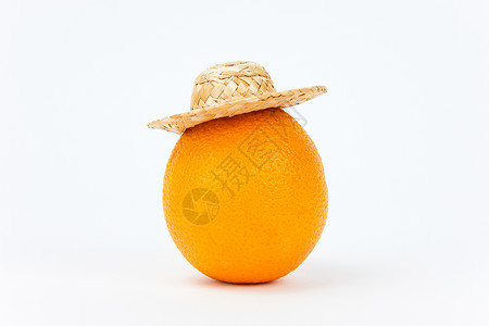创意戴帽子的水果橙子背景