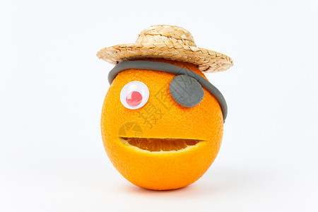 搞笑小人愚人节创意水果橙子背景