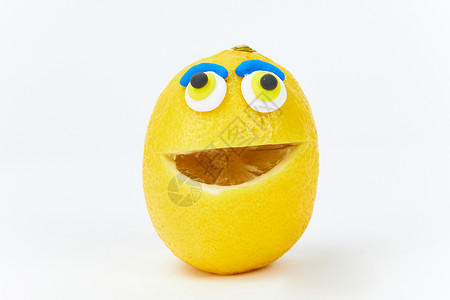 创意水果表情愚人节创意柠檬水果背景