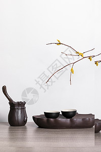 中式茶壶茶具背景图片