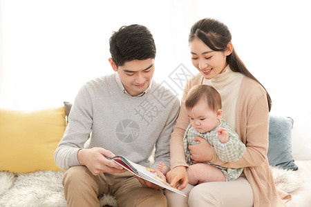宝宝讲故事爸爸妈妈给婴儿看书讲故事背景