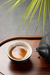 中式茶茶杯茶壶背景图片