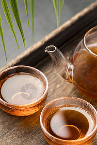 中式茶茶杯茶壶背景图片