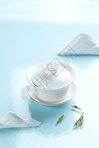 中式茶杯背景图片