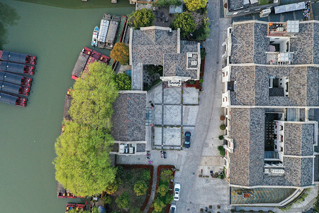 苏州山塘街北码头俯拍高清图片