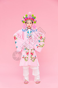 中国风潮流儿童京剧戏服背景图片