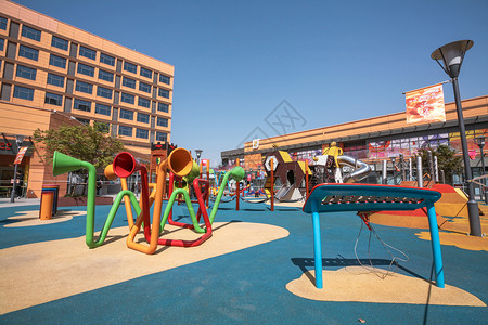 儿童托管中心社区小区户外游乐园设施背景