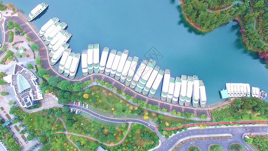 千岛湖游艇码头背景图片