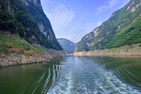 河镇湖北省宜昌长寿古镇白帝城巫山小三峡背景