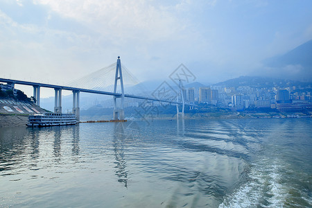 重庆市自然背景重庆市奉节长江大桥三峡风景背景