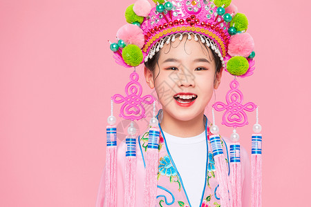 中国风潮流儿童戏服背景图片