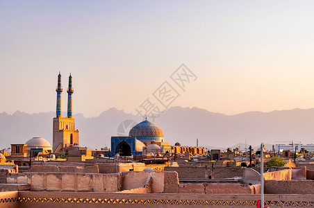 伊朗墓伊朗亚兹德小城背景