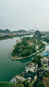 绿水城市竖拍竖屏桂林风景漓江公园旅游城市背景