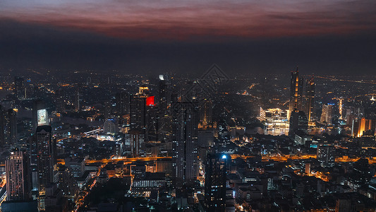 曼谷cbd泰国曼谷城市夜景实拍背景