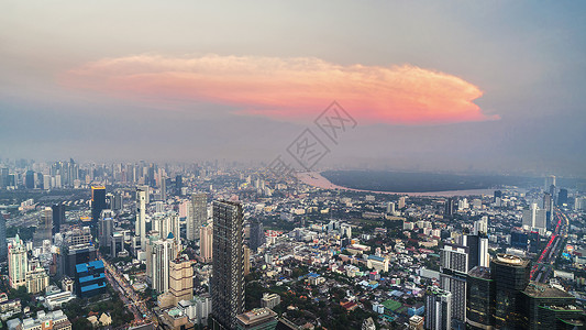 泰国首都曼谷CBD夕阳黄昏图片