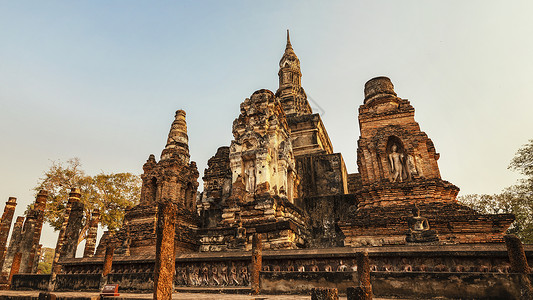 泰国文化旅游泰国佛塔遗址古迹实拍背景
