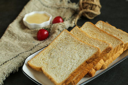 吐司面包早餐蜂蜜高清图片