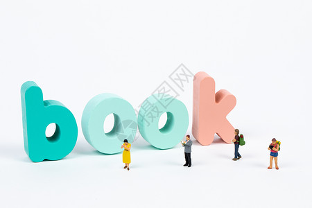 世界读书日book创意微距小人图片