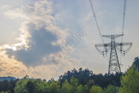 高压铁塔电线工程高清图片