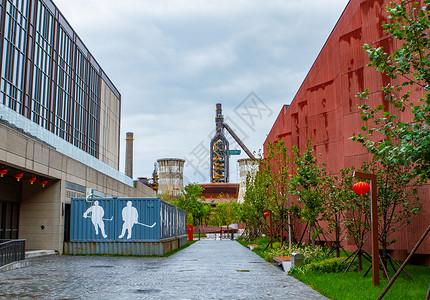 老工业园区北京首都钢铁遗址背景