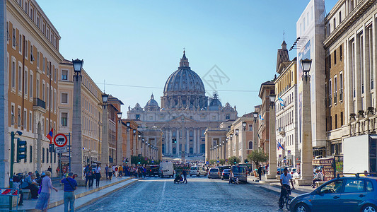梵蒂冈圣彼得教堂欧洲城市街景背景