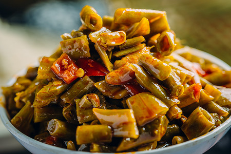 腌制品美食摄影酸豆角酸菜下饭菜国风美食小吃背景