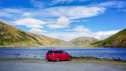 世界汽车新西兰自驾游南岛风光山川湖泊背景