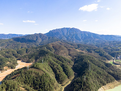 航拍湖南雪峰山脉背景图片