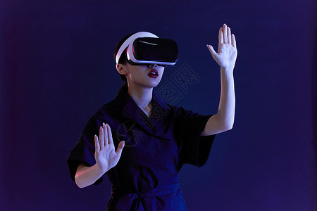 飞往世界与科技VR虚拟现实使用体验背景